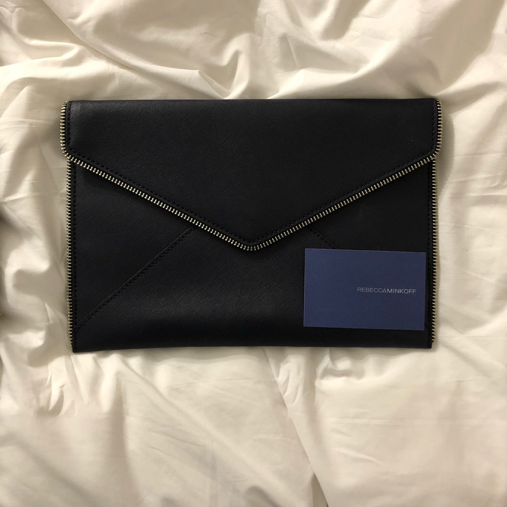 Rebecca minkoff Leo envelope leather clutch bag